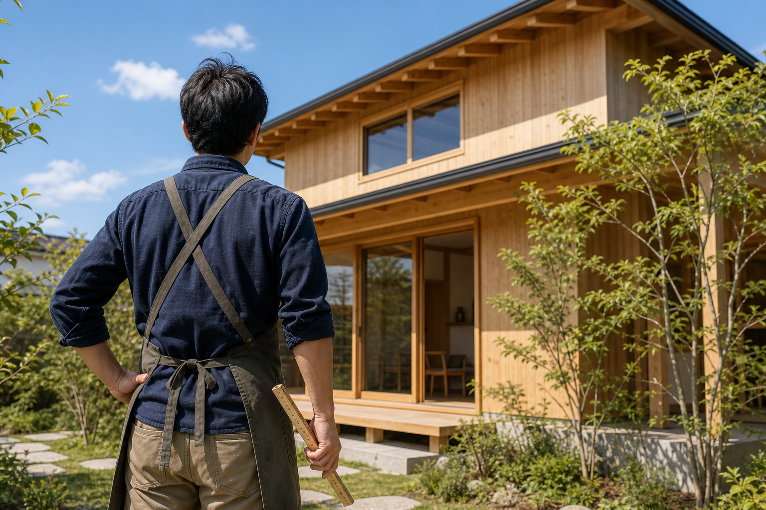 木材と道具が並ぶ工務店の作業場